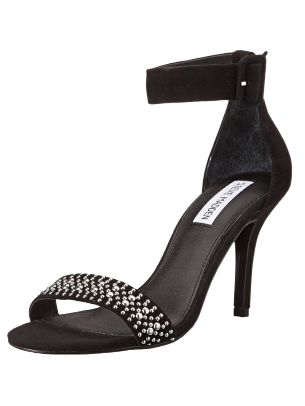 STEVE MADDEN Canastel Black Stiletto Ankle Strap Sandals Sz 8